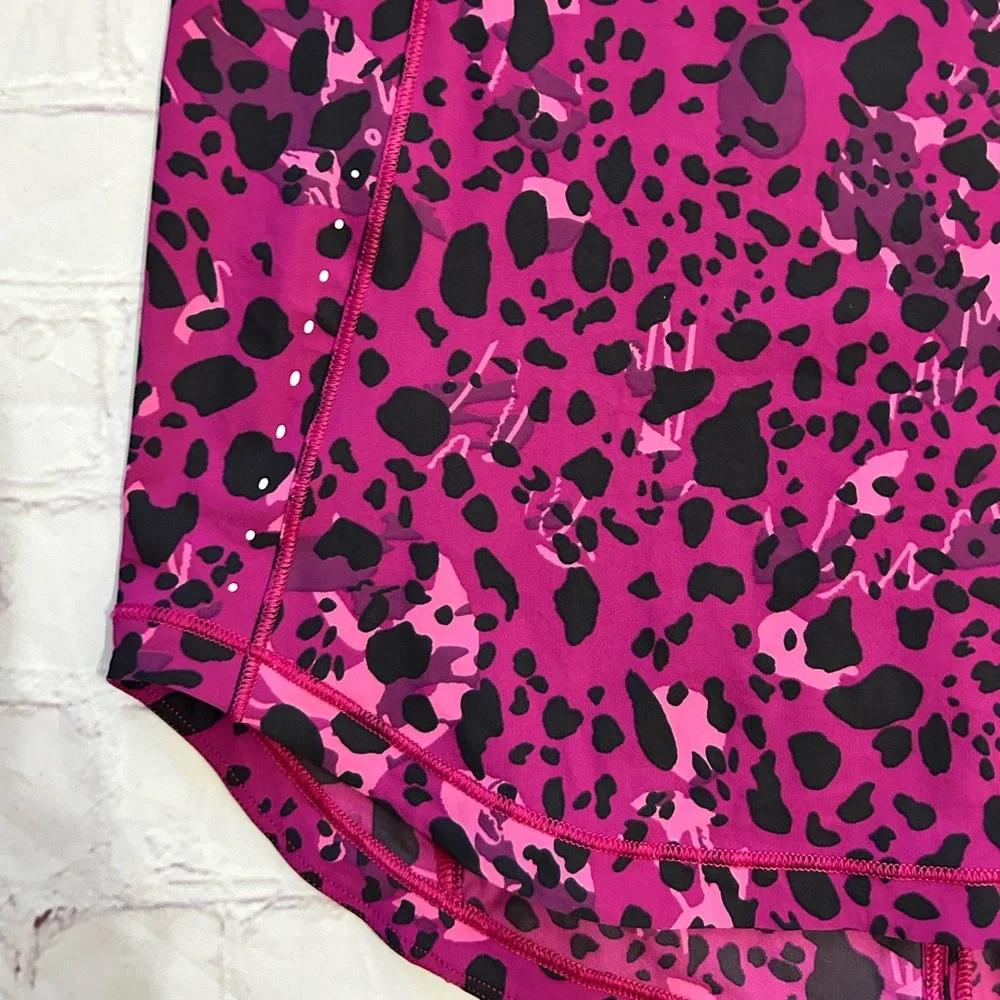 Lululemon Sculpt Workout Performance Tank Small Purple Cheetah Print Reflective